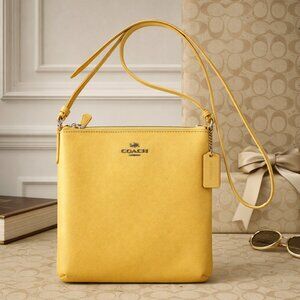 Yellow COACH Leather Crossbody Bag (RARE)